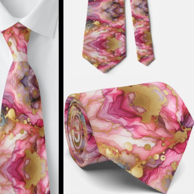 Formale Krawatte | Marmor Rosa & Gold (Von Creator hochgeladen)