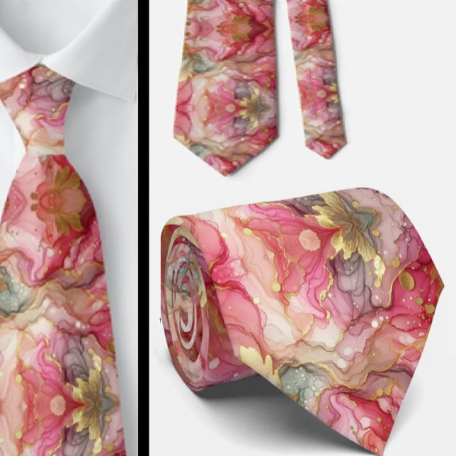Formale Krawatte | Marmor Rosa & Gold (Von Creator hochgeladen)