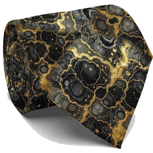 Formale Luxus-Krawatte | Marmor-Schwarz & Gold Krawatte (Von Creator hochgeladen)