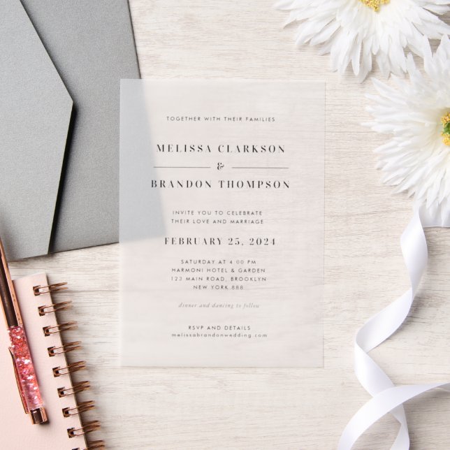 Formale moderne minimalistische schwarze Typografi (Hochzeit)