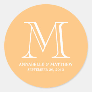 Formale Monogramm-Gastgeschenk Hochzeit Runder Aufkleber