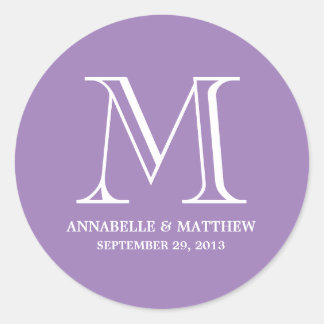Formale Monogramm-Gastgeschenk Hochzeit Runder Aufkleber