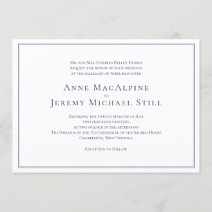Formale Navy-Hochzeitseinladung mit Rand Einladung