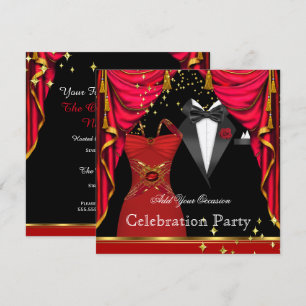 Formale Party Eleganter Smoking Rotes Kleid Verans Einladung
