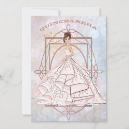 Formale Rosa und Gold Updo Einladung