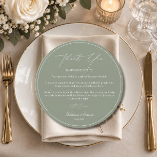 Formale runde Hochzeitsplatzierung Dankeskarten Programm