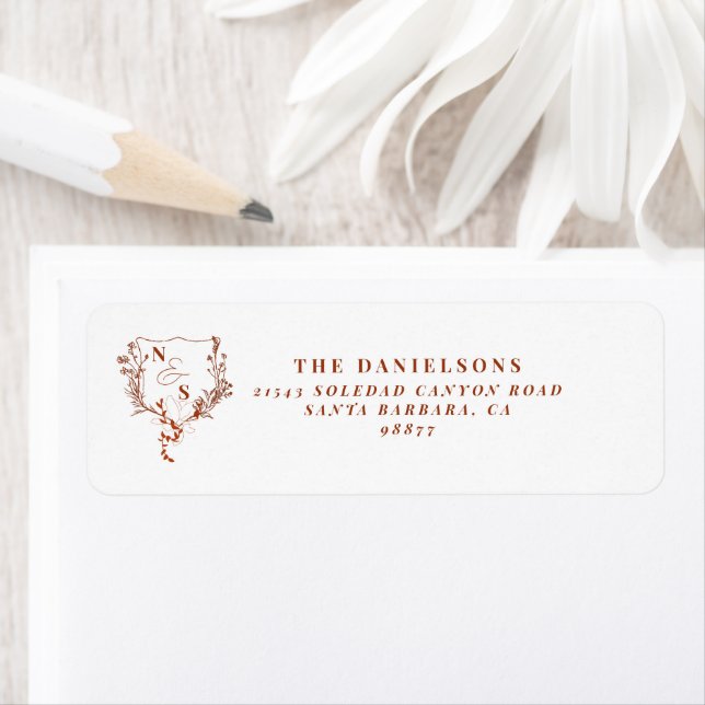 Formale rustikale Blumenwappen-Monogramm-Hochzeit (Insitu)