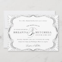 Formale Schnörkel Elegante Einladung zur Hochzeit