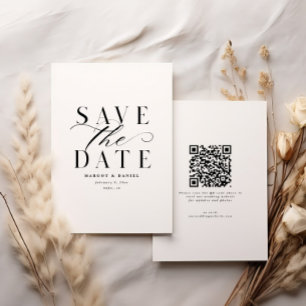 Formale Schwarzweiß-Weiß-Save the Date kein Foto Q Save The Date