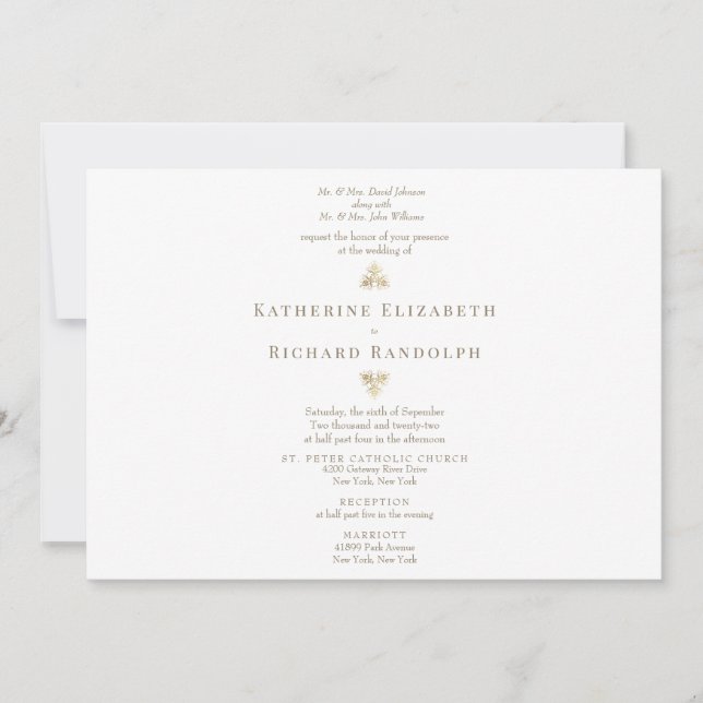 Formale traditionelle Goldtext 2 Location Horizont (Vorderseite)