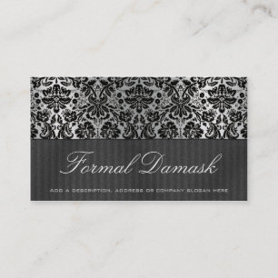 Formaler Damast horizontal - Schwarzes Visitenkarte