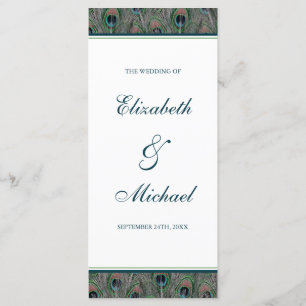 Formaler Pfau versieht Hochzeits-Programm mit Programm