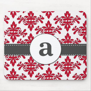 Formales Damast-Monogramm Mousepad
