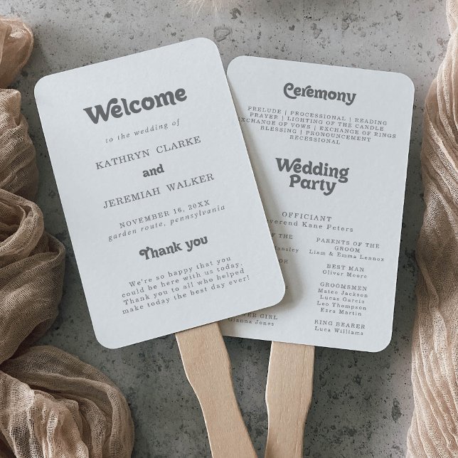Formales einfaches Hochzeitsprogramm Fächer (Von Creator hochgeladen)