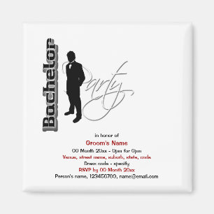 Formales elegantes des Junggesellehirsch-Party Magnet