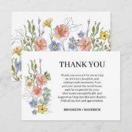 Formales florales Wappen-Monogramm zur Hochzeit Dankeskarte
