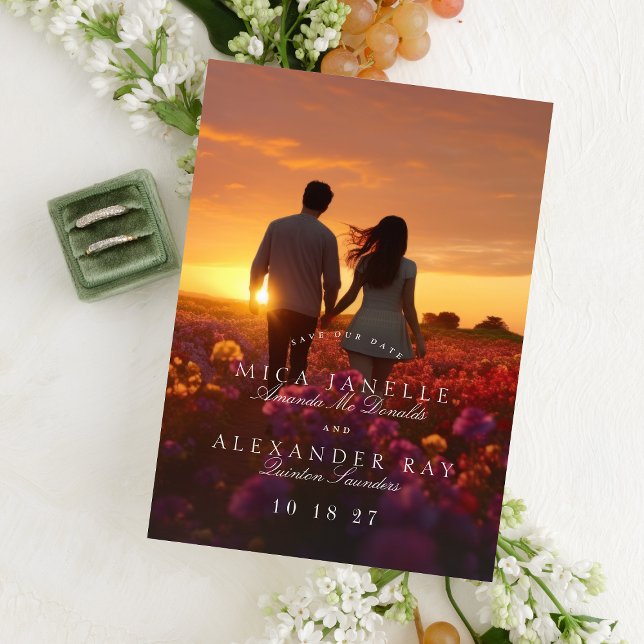 Formales klassisches Foto Save the Date Magneteinladung (Von Creator hochgeladen)