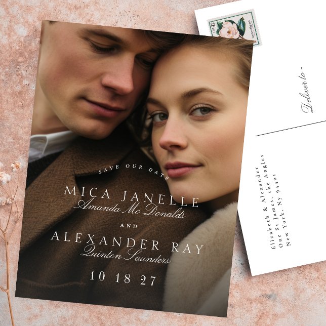Formales klassisches Foto Save the Date Postkarte (Von Creator hochgeladen)