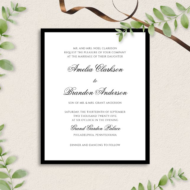 formales Schwarz-Weiß-Grenzskript WeddinG (Von Creator hochgeladen)