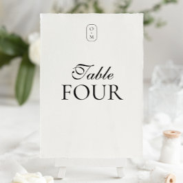 Formales Skript- und Typografie-Monogramm Tischnummer