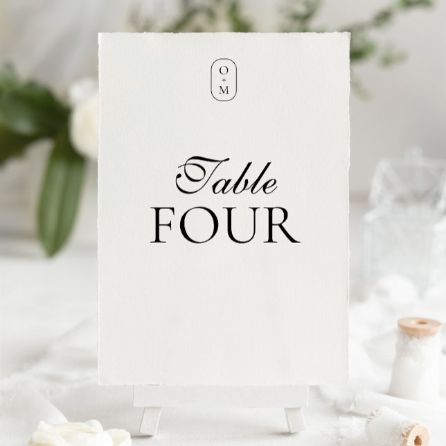 Formales Skript- und Typografie-Monogramm Tischnummer (Von Creator hochgeladen)