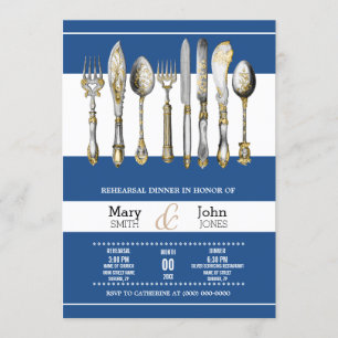 Formales speisendes Gerätabendessen-Proben-Party Einladung
