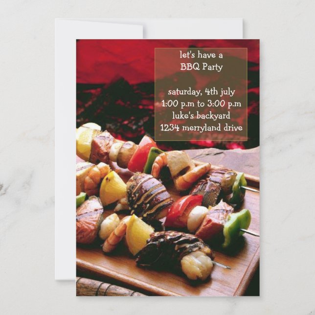 Formatierung von GRILLEN-Party Einladungen (Vorderseite)