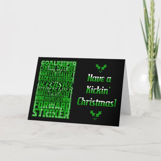 Formations de soccer typographique Carte de Noël (Devant)