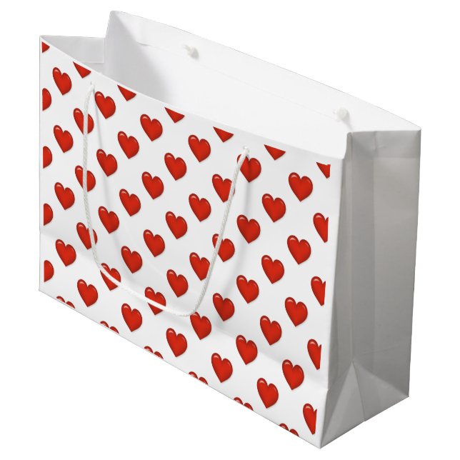 Forme de coeur élégant Grand sac cadeau (Devant Angle)