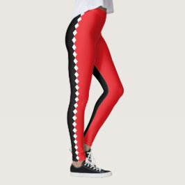 Forme de diamants noir, rouge et blanc Leggings