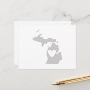 Forme de la carte de l'état gris du Michigan avec 