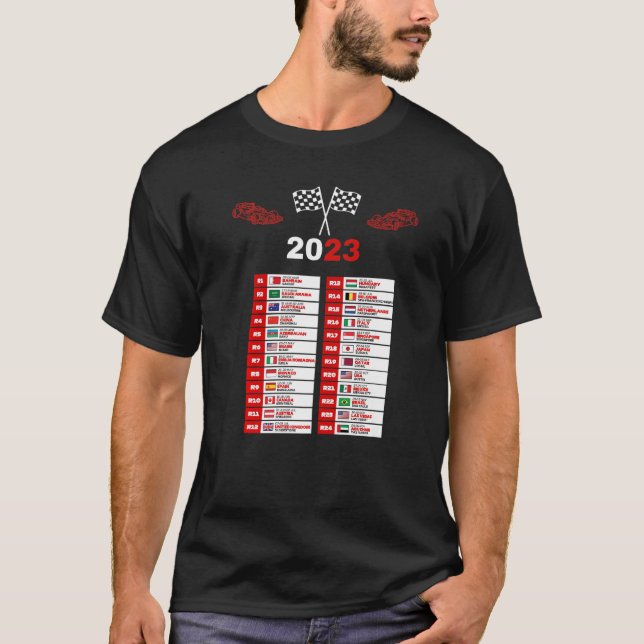 Formel Racing Open Wheel Race Car Fan 2023 Welt T-Shirt (Vorderseite)