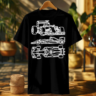 Formel Rennwagen Silhouette Mechanische Geschenke T-Shirt