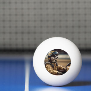 Formel Spaß: Beruflicher Rennfahrer für Meerkat Tischtennisball