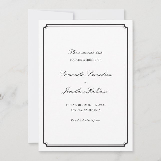 Formell Save the Date Einladung (Vorderseite)