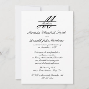 Formell, Schlicht, Elegant - Hochzeitsanzeige Einladung