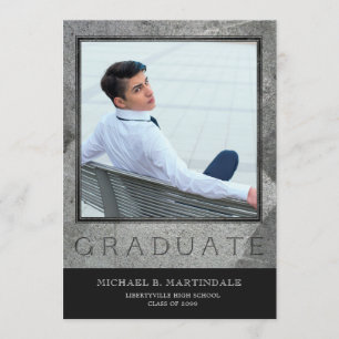 Formelle Graduierungspartei Stone Zwei Fotos Einladung
