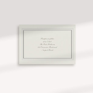 Formelle Imitate Embossed Frame Ecru Empfang Weddi Begleitkarte