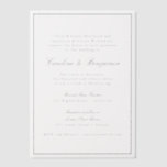 Formelle klassische Border Script-Elegante Hochzei<br><div class="desc">Mit dieser klassischen formellen Vellum Overlay-Einladung laden Sie Ihre Gäste mit zeitloser Eleganz ein. Dieses durchsichtige Overlay mit raffinierter Serifentypografie, zartem Schriftzeichen und minimalistischem Rahmen verleiht Ihrer Hochzeitsarbeit eine raffinierte und polierte Touch. Dieses Overlay wurde über eine Hintergrundeeinladung angelegt (wie z.B. ein Foto einladen) und verleiht dem Ganzen einen eleganten...</div>