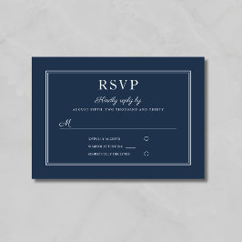 Formelle Navy Blue Hochzeits-RSVP-Karte mit Schrif RSVP Karte