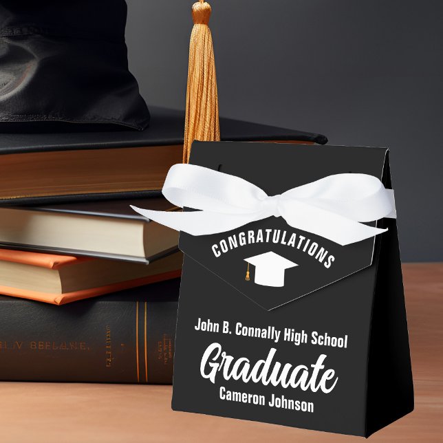 Formelle Schwarz-weiße Personalisierte Graduierung Geschenkschachtel (Von Creator hochgeladen)