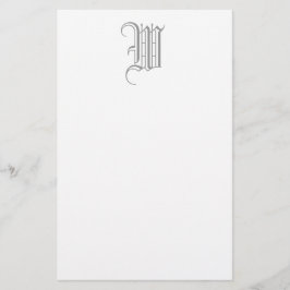 Formelle W bearbeitbare Monogramm-Leinenhalterung Briefpapier