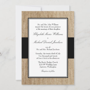 Formellement Rustic Burlap Invitations De Mariage 