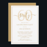 Formelles 60. Geburtstag Gold Klassisches Skript Einladung<br><div class="desc">Feiern Sie die großen 6-0 im Stil! Nehmen Sie Ihre Geburtstagsfeier mit dieser 60. Geburtstagsgolden Einladung zum 60. Geburtstag auf die nächste Stufe. Mit einer klassischen Goldbox auf weißem Hintergrund können personalisierte Details in einer modernen, handgeschriebenen Kalligraphie aufgenommen werden. Hinzu kommt noch ein bisschen Raffinesse mit goldener Textur auf der...</div>