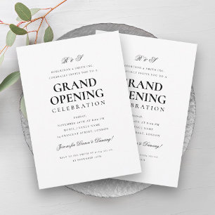Formelles Groß Opening Monogram White Einladung