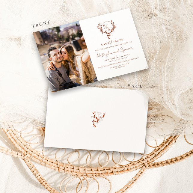 Formelles rustikales Wappen Monogramm Save the Dat Save The Date (Von Creator hochgeladen)