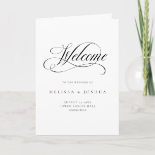 Formelles Skript Schwarz & Weiß geklappte Hochzeit Programm