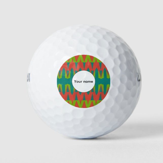 Formen auf orangefarbenem Hintergrund Golfball (Vorderseite)