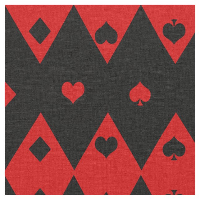 Formen der schwarzen und roten Playing Card Stoff (Nahaufnahme)