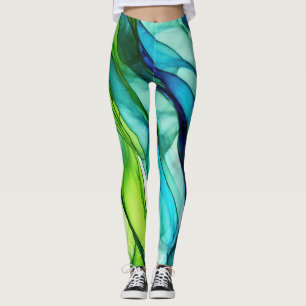 Formen in Grün und Blues Leggings